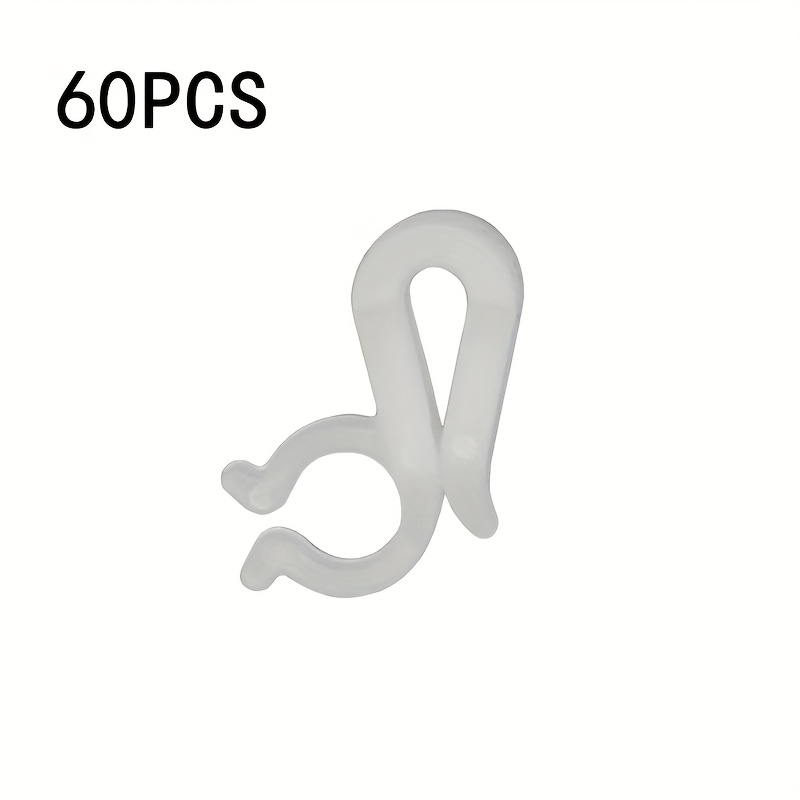 TEMU 60pcs White Plastic Outdoor Christmas Clips | Weatherproof Hooks For Holiday Lights & Garden Decor - Battery-free, Halloween, Christmas, Easter,