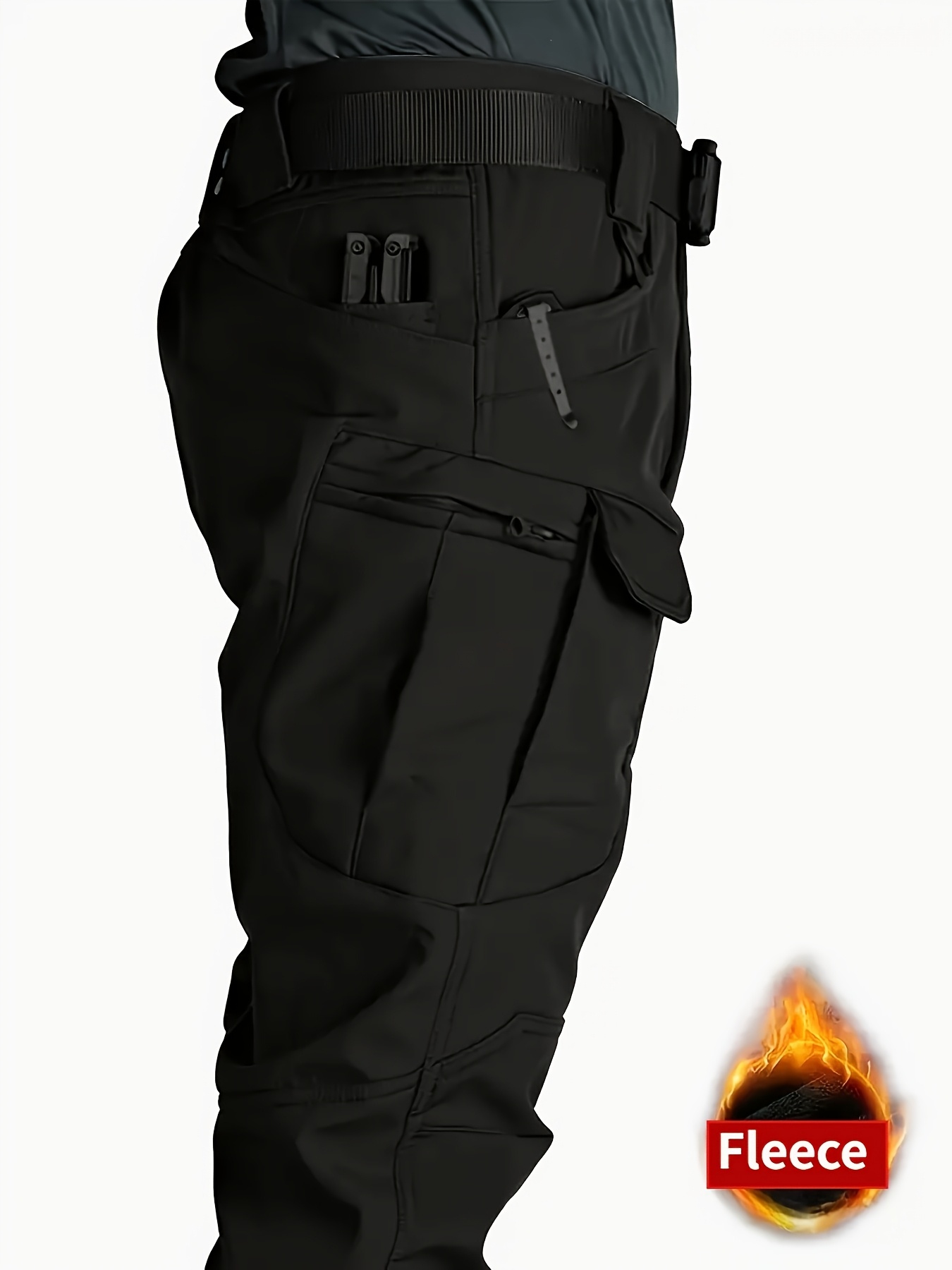 *'S Cargo Pants, Tear-Resistant Lightweight Fleece-Lined Outdoor Hiking  Trousers with Multiple Pockets, Smooth Fabric Ideal for Winter Camping, - Main Image