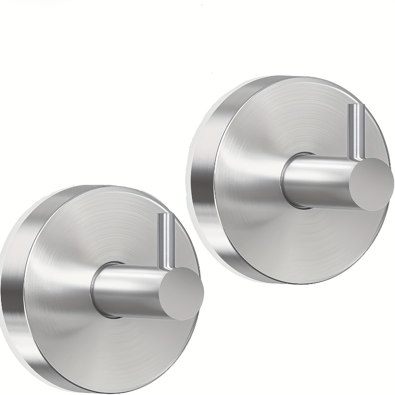 TEMU 2 Shower Suction Cup Hooks, Built-in Shower Stainless Steel Shower Hooks, Matte Black Polished Kitchen Bathroom Toilet Super Suction