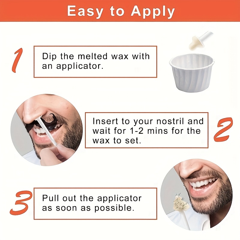WAXKISS Nose Hair Wax Hair Removal Kit Wax for Local Hair Removal of Nose Hair and Ear Hair Men's Waxing Kit for Hair Removal It is gentle and comfortable enabling quick hair removal Spring and Summer Hair Removal Kit