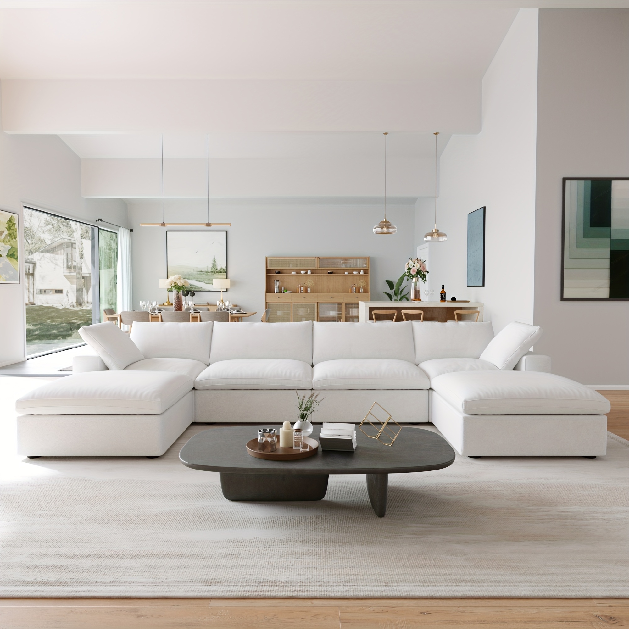 modular sectional sofa with   u shaped design minimalist style deep and wide convertible couches for the living room with washable and replaceable covers Product details 0