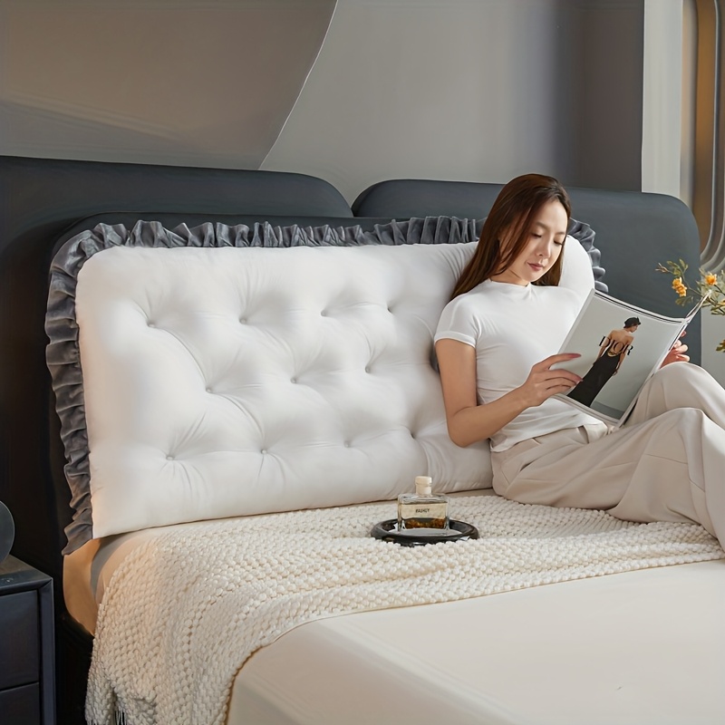 TEMU 1pc - European Headboard Cushion, Soft Upholstered Headboard Pillow For Neck And Waist Support, Cushion For Bedroom And Living Room, Mattress