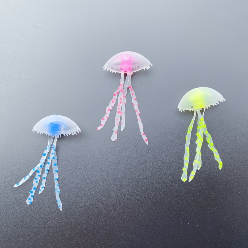 Image of -the-dark Artificial Jellyfish, Aquarium Decor - Realistic Silicone Jellyfish Ornament For Fish Tank, Viral Aquascaping Decoration With Luminescent Effect