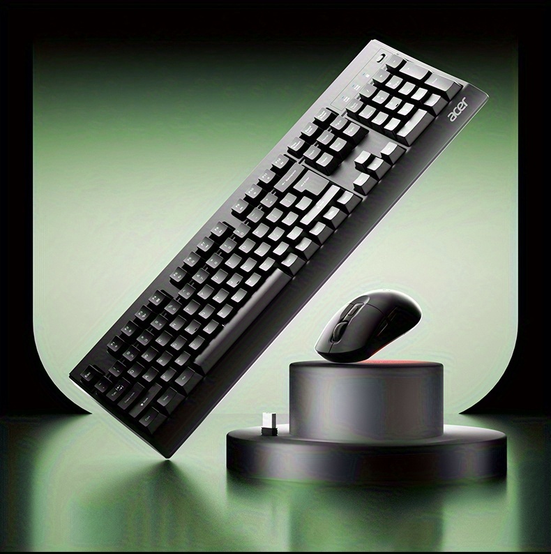 [ACER Genuine Product] High-Efficiency Wireless Keyboard And Mouse Set, Ultra-Slim Keyboard Paired with Silent Mouse, 2.4G Receiver Plug And Play, Responsive Tracking, Long-Lasting Power, Enhance Office Efficiency