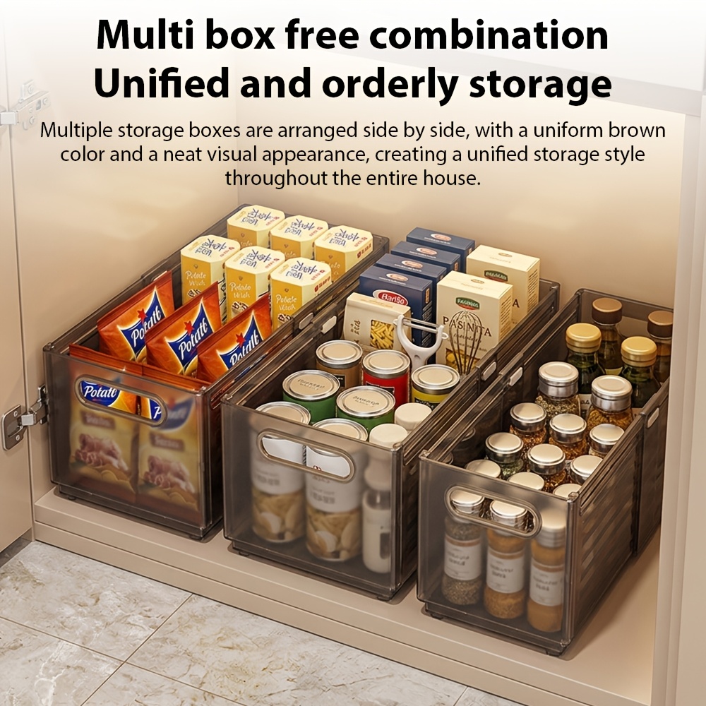 Image of 3pcs Stackable Closet Organizers, Expandable Storage Bins With Transparent Windows, Convenient And Space-, Suitable For Wardrobe, Bedroom, Office, Kitchen, Living Room, Dormitory