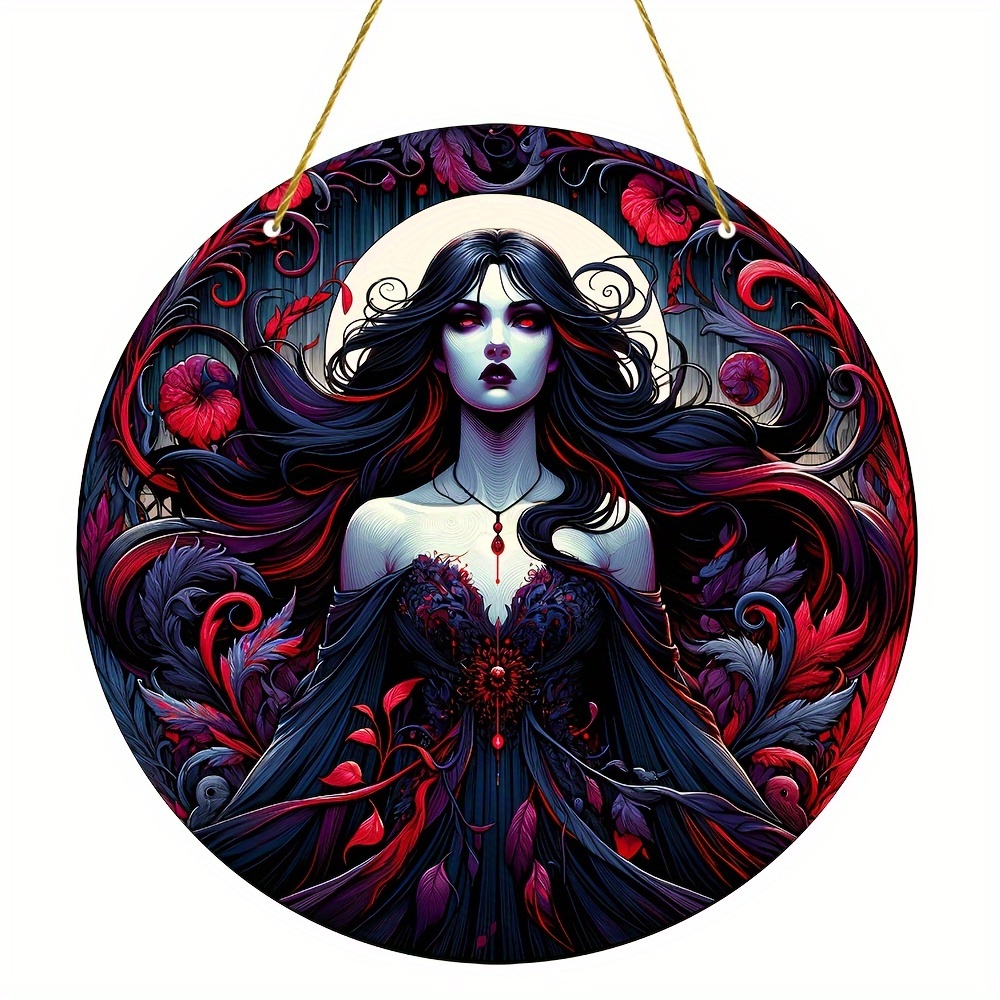 

Witch Lilith 8"x8" Acrylic Sun Catcher - Colorful Stained Glass Window Hanging, Perfect For Halloween Decor, Porch, Room, Bar & Home