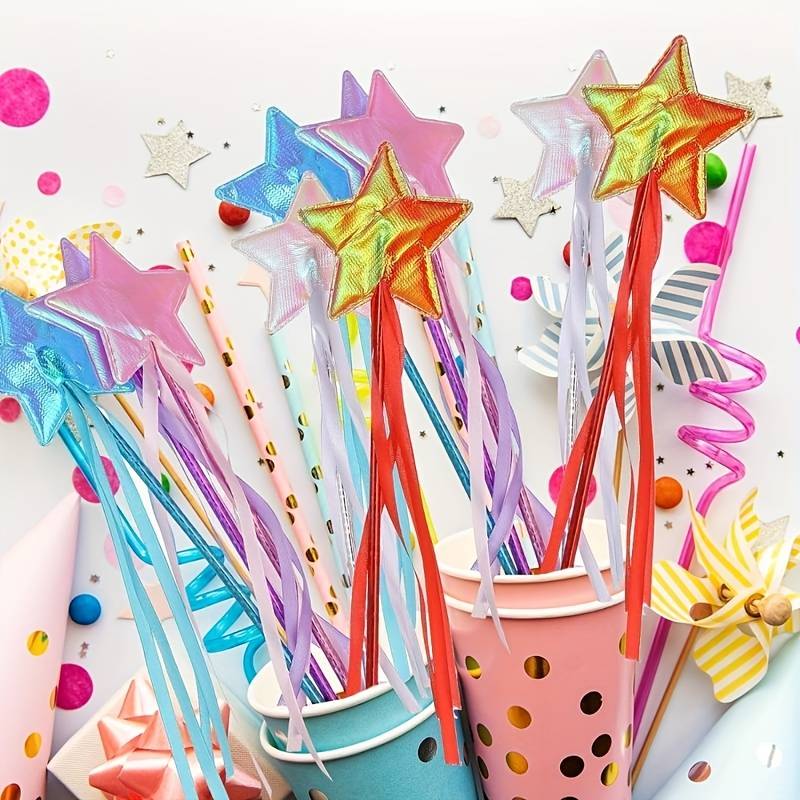 48-Pack Silver Star Wands - Fairy Princess Party Favors & Cosplay Accessories