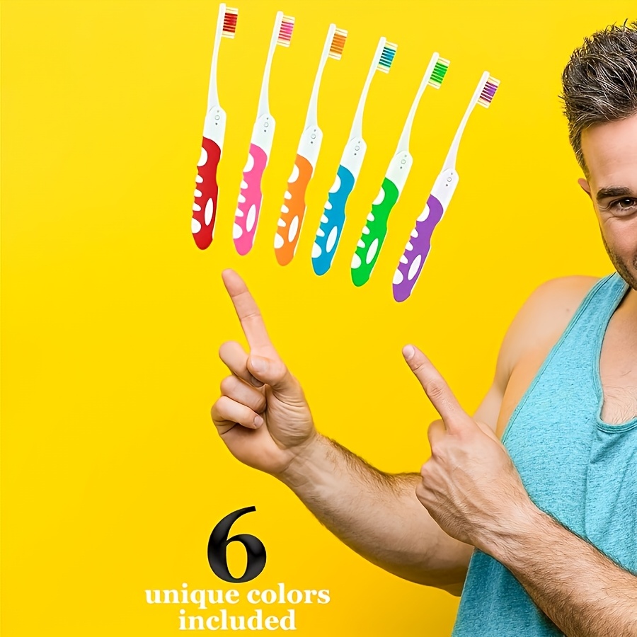 6pcs Portable Folding Toothbrush Set - Nylon Bristles, Suitable For Traveling, Hiking And Camping - Set With Built-in Toothbrush(random Color)