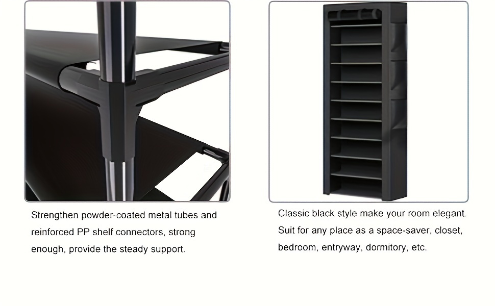 10 Tier Shoe Rack Grey Shoe Storage Large Capacity 50-56 Pairs Beautiful Tall Shoe Shelf Shoe Storage Cabinet Shoe Racks For Entryway Closet