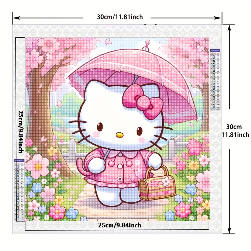 1pc 5d diamond painting set   cartoon theme with   round   frameless   decoration 30x30  8 inches x 11 8 inches suitable for   wall decorations and desktop placement a   gift