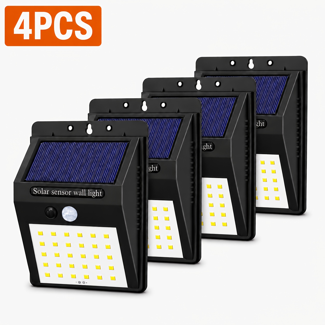Image of 2/4pcs Of 30 Led Induction Lights, Solar Charging, Outdoor, Intelligent Light Induction, Automatic Brightness Adjustment, Courtyard Wall Light On All Sides Of Body Induction Wall Lamp Outdoor Light