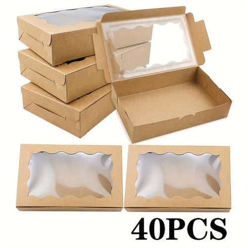 20 bakery boxes with window pastry wedding party christmas treat boxes compatible with elegant gift packaging for cakes chocolates macarons candies party favors event planners