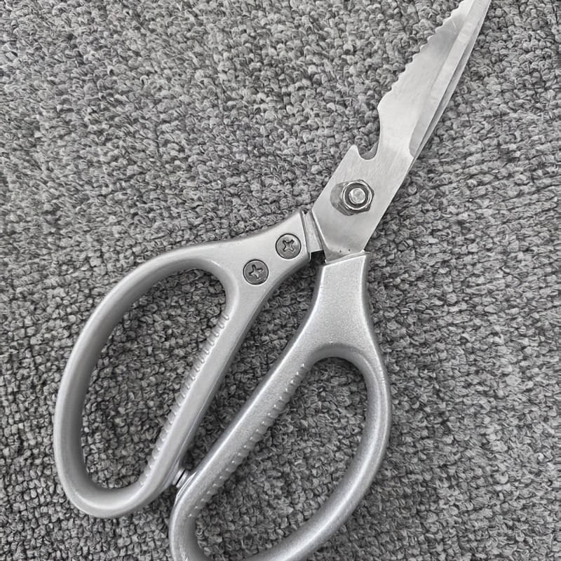 1 Heavy-duty Kitchen Scissors, Construction, Right-handed, For Effortless Cutting Of Chicken, Meat, Fish, Poultry - Silver Apartment Kitchen Additions For Cooking Enthusiasts