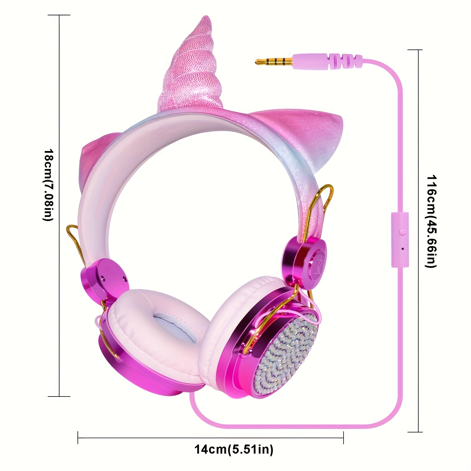 Headphones Unicorn Headphones 98db Volume Limited Girls Jack