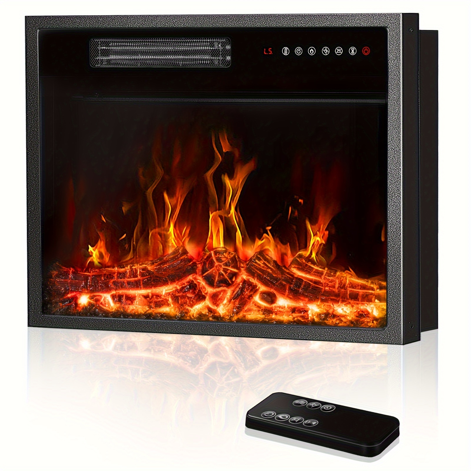 

23inch Fireplace , Freestanding & Recessed , Touch , Led Logs, , 750w-1500w &