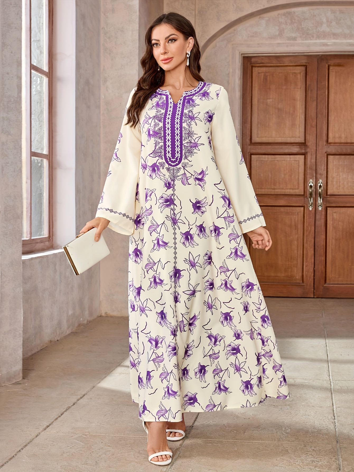 womens long printed dress