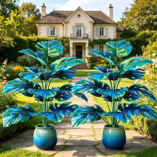 1pc Large Artificial Blue Monstera Tree Plant, Modern Tropical Potted Plant for Home Decoration, Outdoor Garden, Balcony, Wedding, Birthday Party, Mother S Day, Father S Day, Graduation, , Thanksgiving, S Day