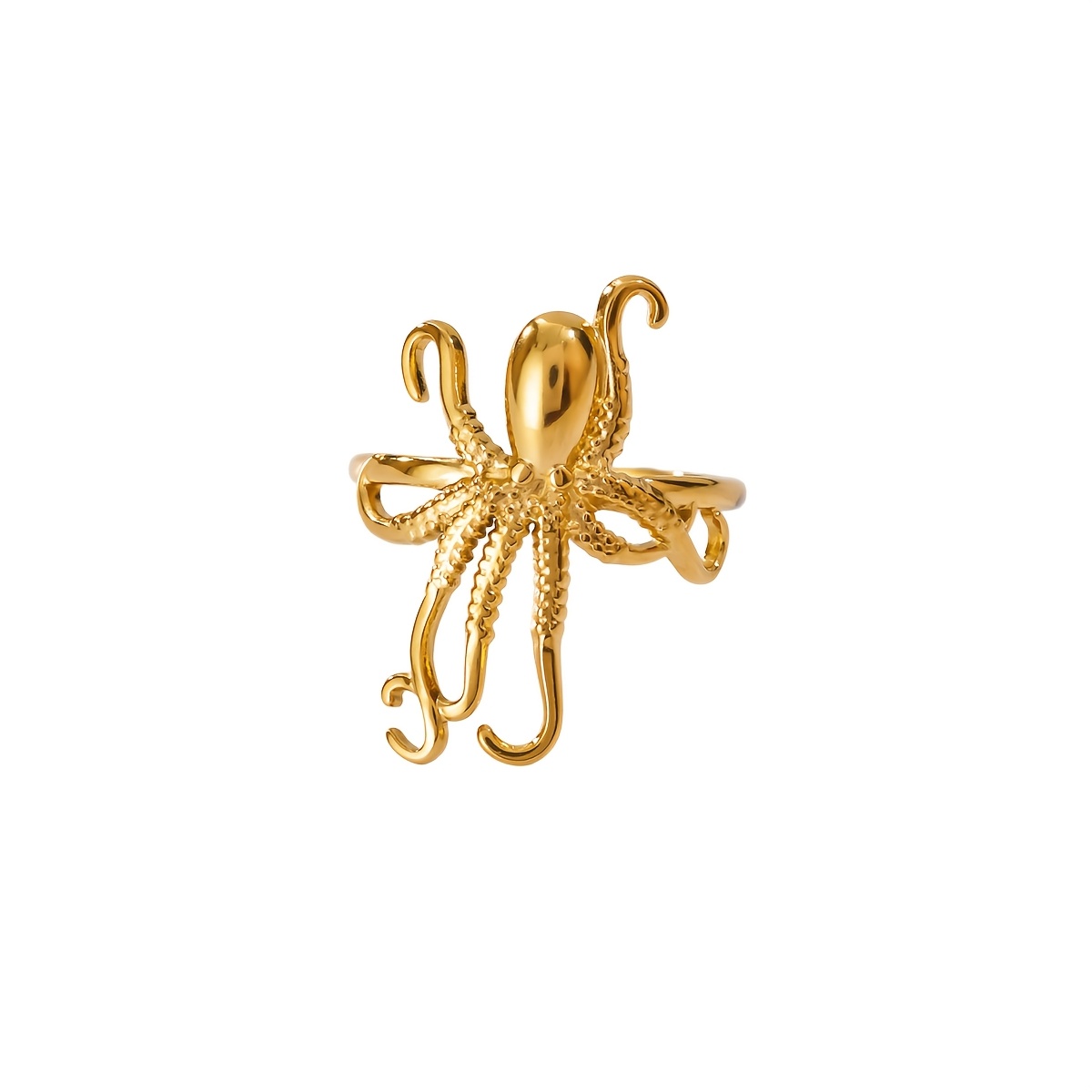 TEMU 1 Stainless Steel -end Ring, Bohemian, Ocean-themed Jewelry, Suitable For Daily Wear And Vacation Outfits