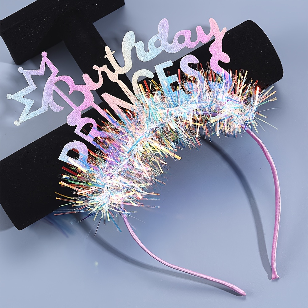 1pc Birthday Princess Headband For Women Sweet Colorful Hair Hoop No Slip Hair Band Hair Accessories For Women Birthday Dress Up