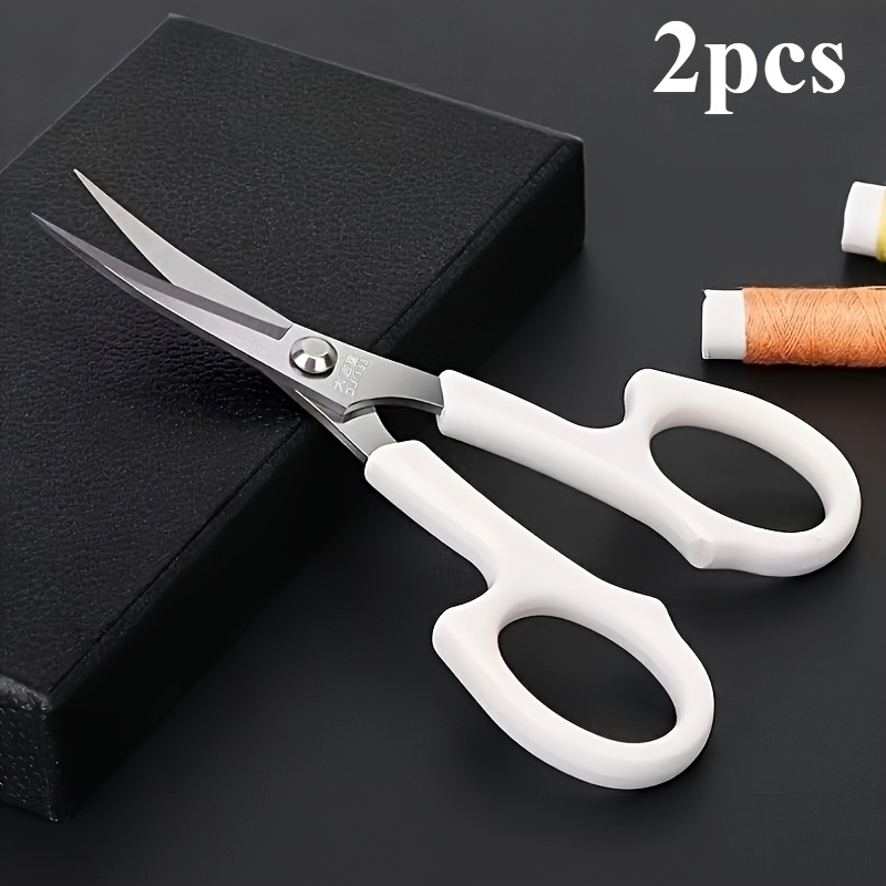 TEMU 2pcs Stainless Steel Embroidery Scissors, Craft Sewing Tool, Curved Tip, Precision Cutting For -, Needlework, Tailoring, Sewing Supplies.