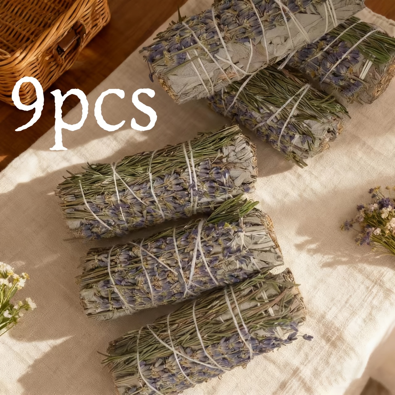 9-stick Bundle Of , Lavender, And Rosemary Incense Sticks (4 Inches) - Sustainablely Grown Sage Bundles, Perfect For Holiday Gifts, Purifying The Home, Office, And Ceremonies.
