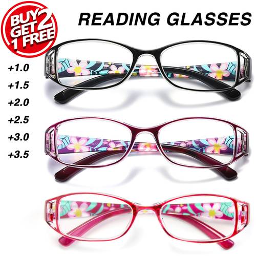 3pcs vintage floral seniors comfortable and elegant eyewear for women a pair set essential for use
