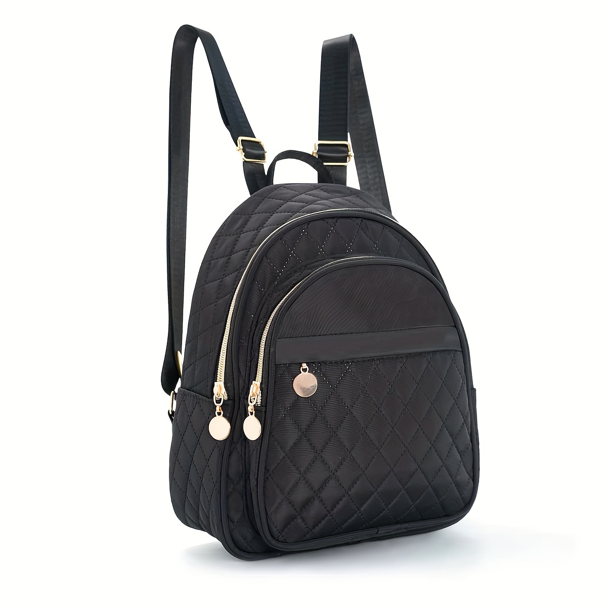 

Casual Black Mini Zipper Backpack, Versatile All-match Travel Storage Rucksack For Women