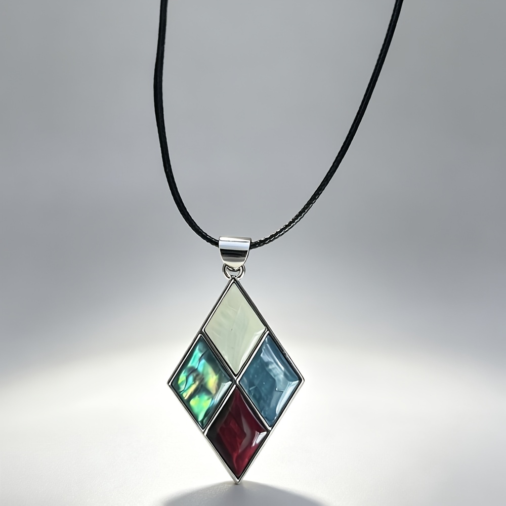 TEMU Collier avec pendentif de 1 pièce, patchwork naturel multicolore, style bohème, à la , convient pour un port , les , décontractées et les tenues