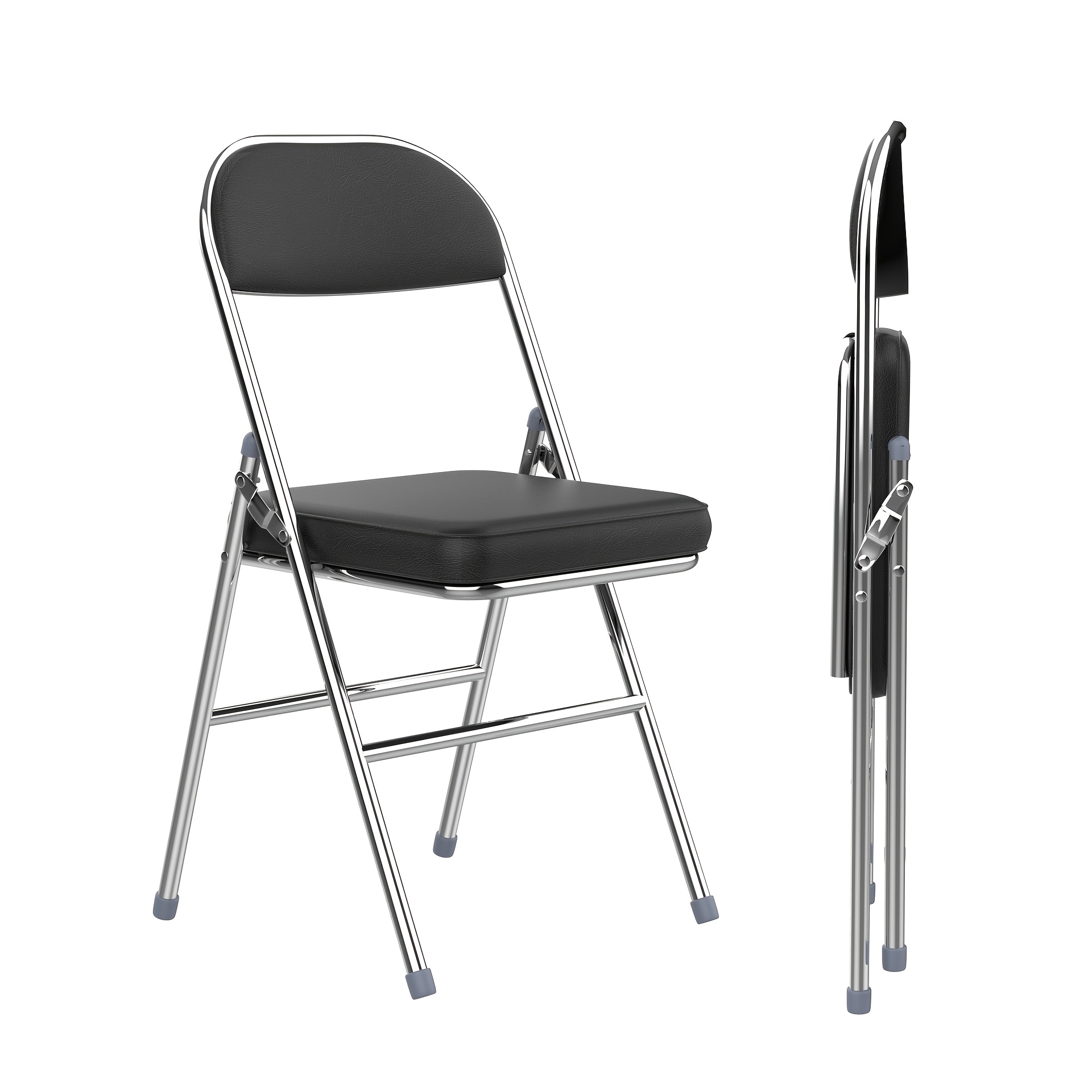TEMU Pair Of Pu Leather Dining Chairs - 2-pack Conference Seating - , Stackable Office Chairs For Meeting Spaces, Cafeterias, Reception Areas