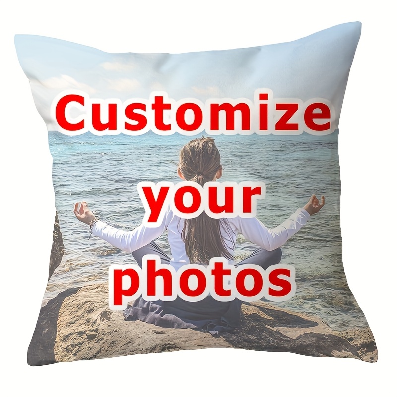 1pc, Customizable Pillowcase - Single-sided Print, 45cm/17.7 Inches, Suitable For Living Room Or Bedroom Decor, Machine Washable, Zipper Closure, Fabric, Polyester Material
