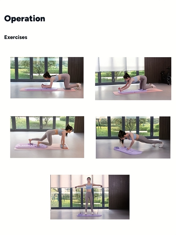 1pc 8-in-1 Multifunctional Foldable Pilates Board - Full-Body Workout Platform with Core, Hip, Leg, Arm Exercises - Compatible with Resistance Bands (Home Gym Equipment) - Space-Saving Foldable Design, Non-Slip Surface - PP Material for Stability - Ideal for Beginners, Advanced, Men & Women - Perfect Gift for Women's Day, Housewarming - Purple Fitness Trainer, Gym Accessories, Educational Fitness Gear, Core Training, Compact Design, Stable Base, Beginners Workout