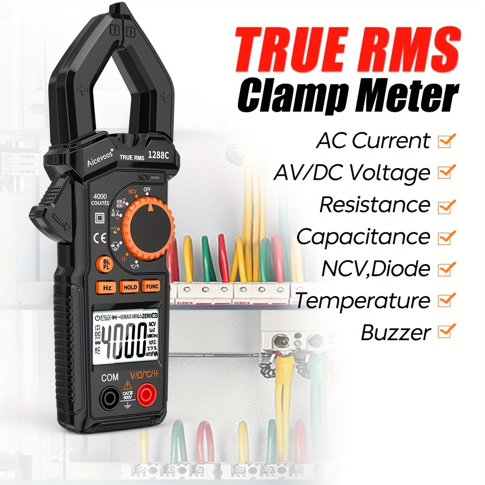 

Digital Clamp Meter 600a Ac Current 4000 Counts Ac/dc Voltage Auto Rang Clamp True Rms Multimeter Ammeter Voltage Tester Ohm Ncv