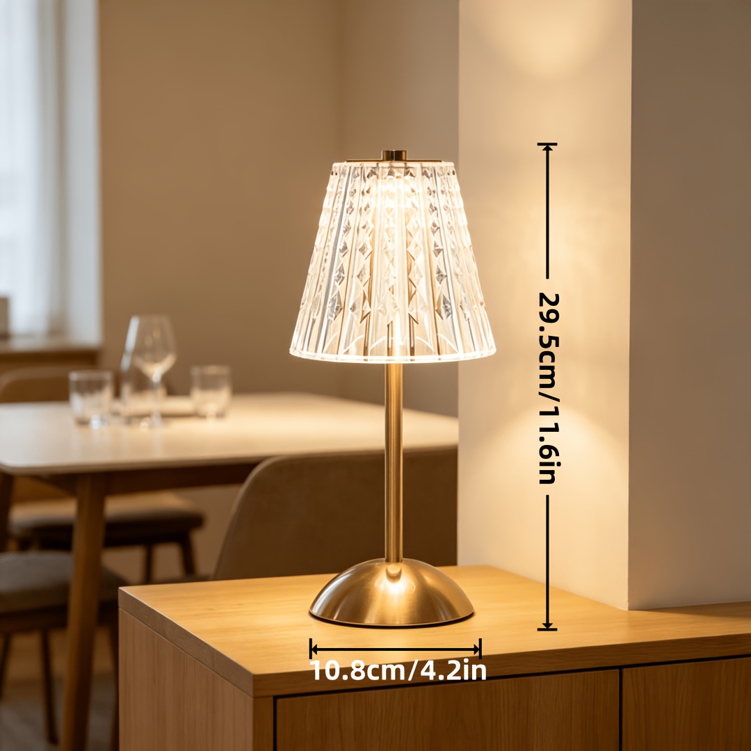 2pcs Modern Portable Wireless Crystal Table Lamps