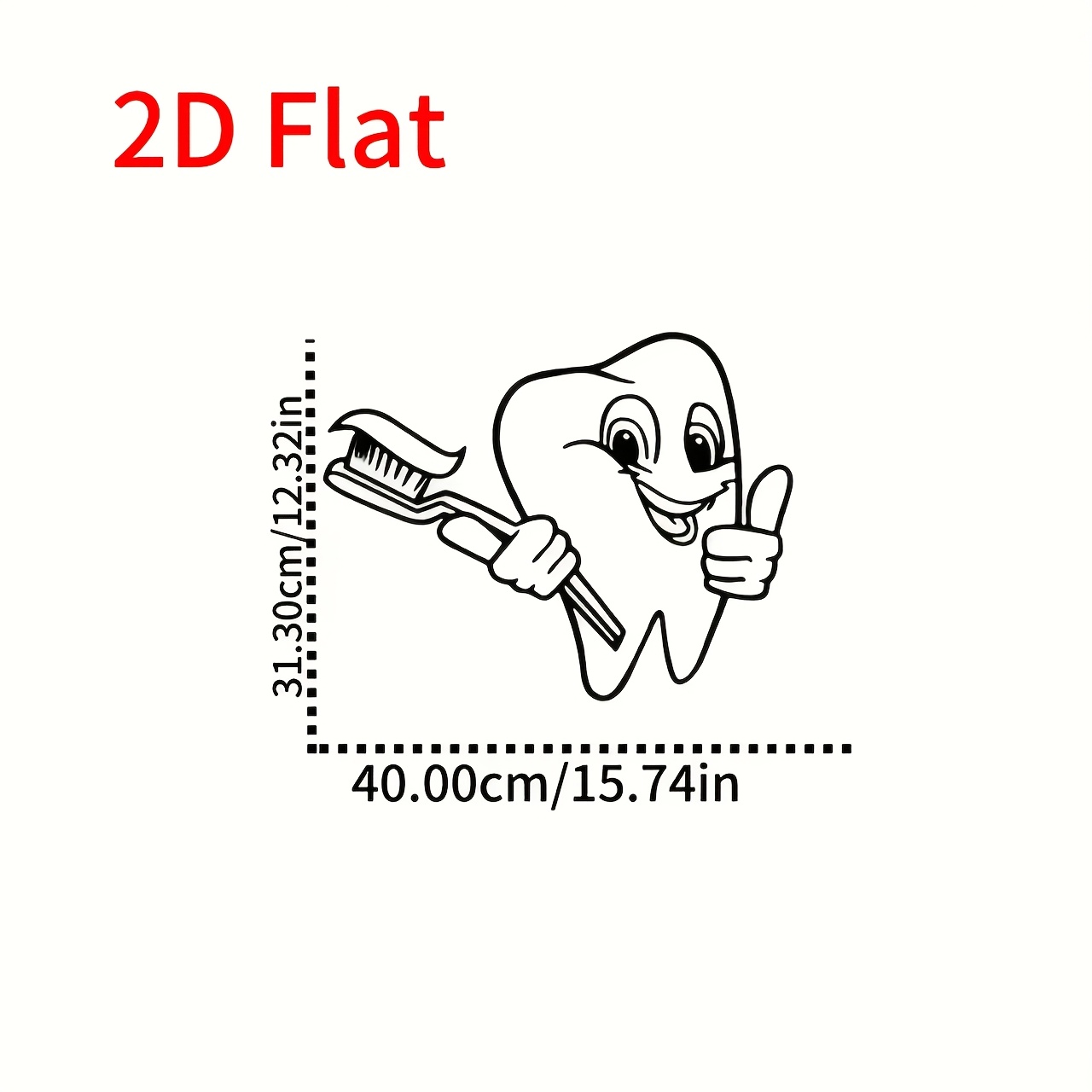 TEMU Decorazione Dentale Divertente 2D Piatta, 1 pezzo, Dentale, Regalo Dentale, Dentista, Dentale, , , Perfetta per Decorazione della