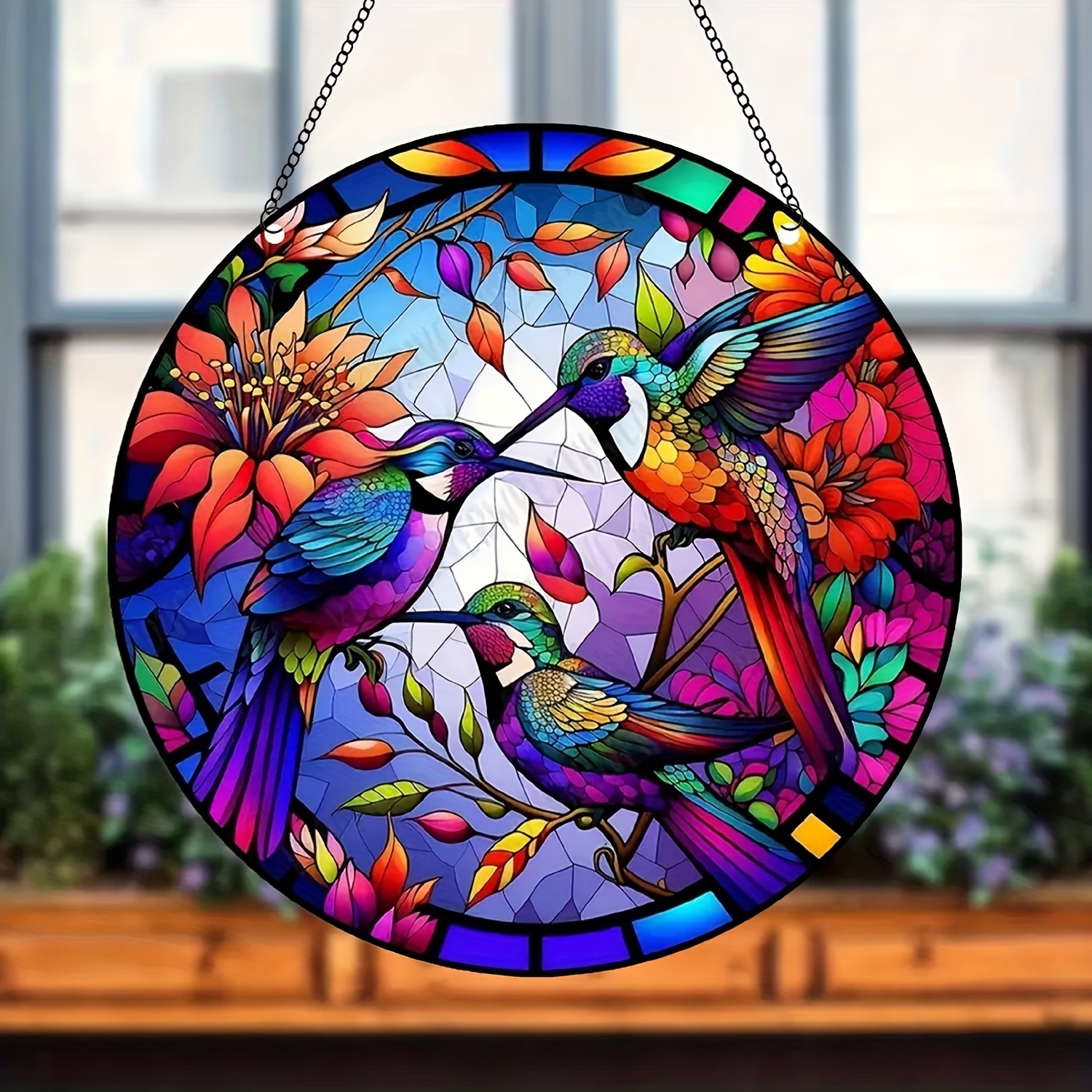 Stained Window Hanging Christian Suncatcher Holy - Temu