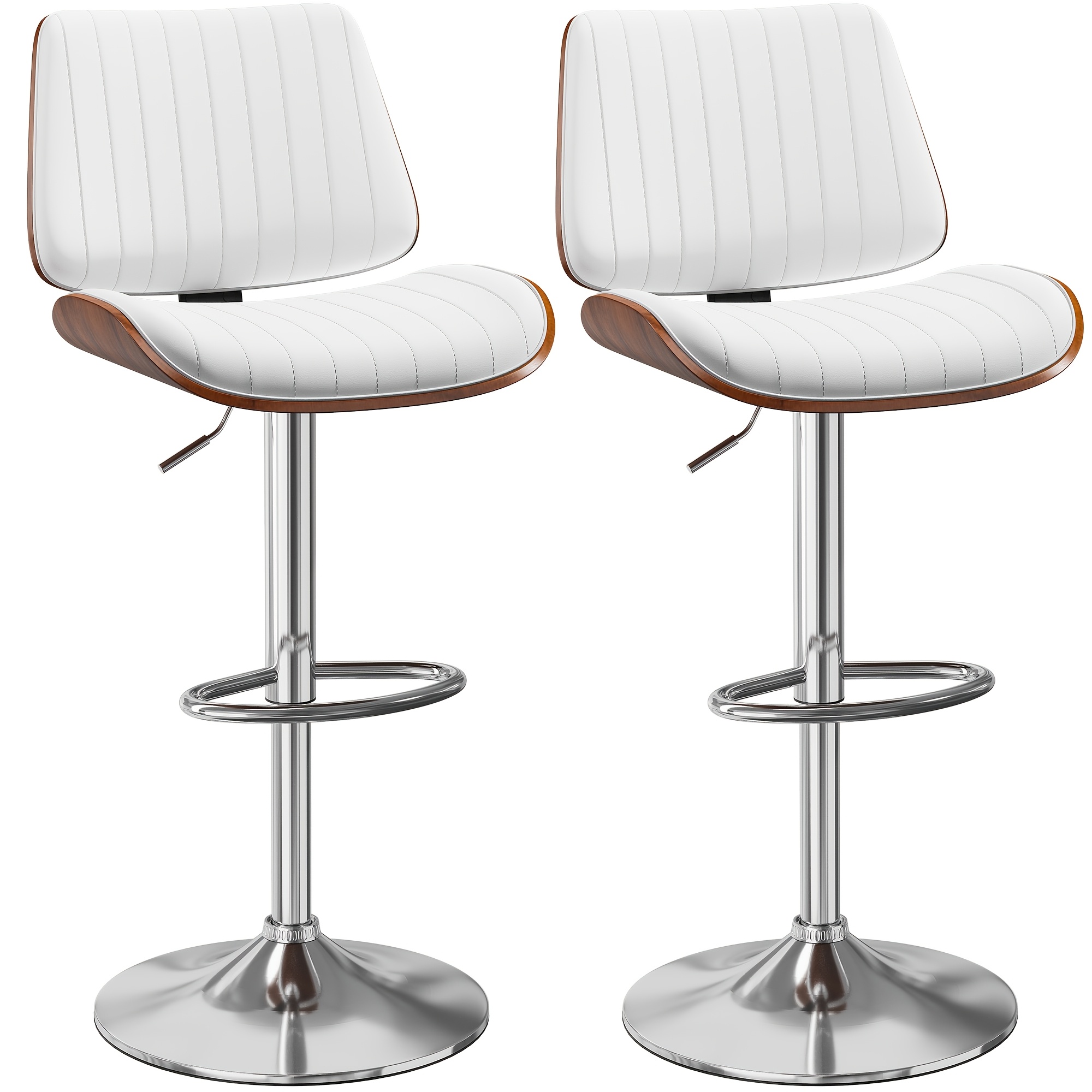 bar stools set of 1 2 armless adjustable swivel barstools pu leather kitchen counter height barstools kitchen counter height barstools with back support for dining room kitchen and living room Product details 12