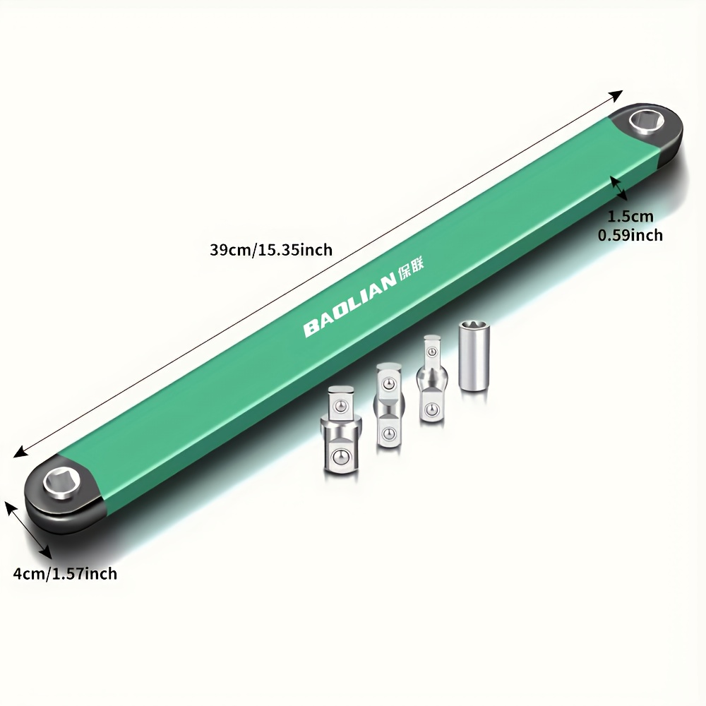 ratchet torque extension wrench mechanical extension wrench 15 inch multifunctional extension wrench with 1 4 inch 3 8 inch 1 2 inch square drive adapter rod workshop car   tool car wrench   manual tool