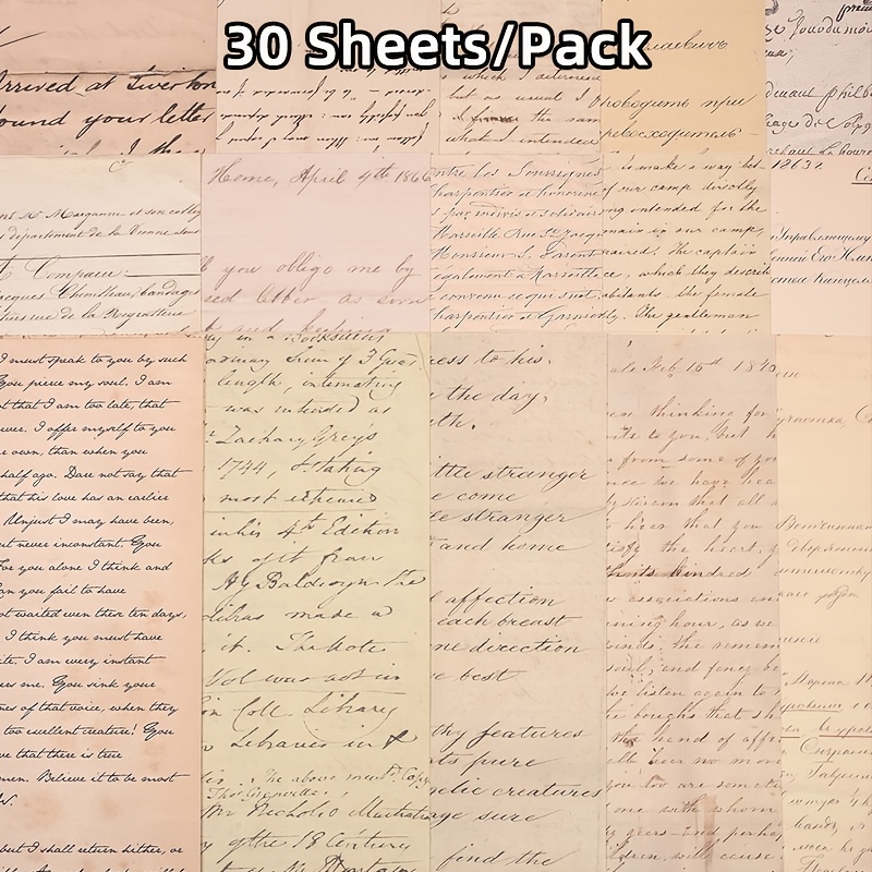 E-shop 30 Blatt Vintage Englische Briefmuster Material Papier , Karte, Grußkarte, Foto, Etc. Hintergrund Dekorative Aufkleber Nicht-Klebend, Umschlag