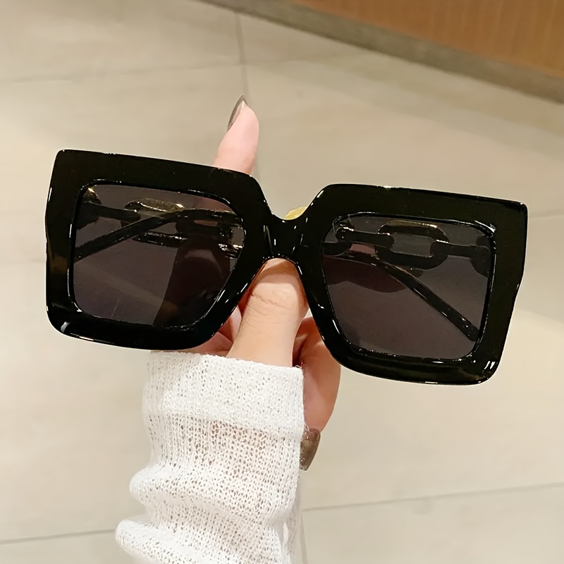 

Oversized For Women Anti Glare Sun Shades Pc Frame Chain Decoration Perfect For Daily Fashion Travel