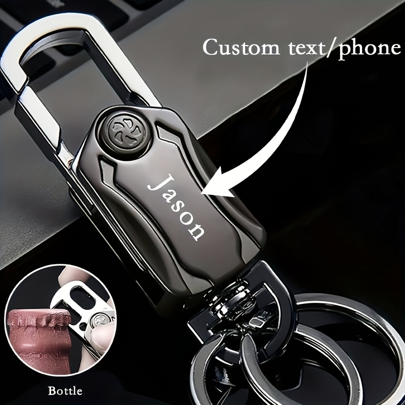 TEMU 1 Custom Text Keychain, Custom Engraved Photo Keychain, Personalized Keychain, Self- Stainless Steel Keychain, Mother's Day Gift, Father's Day
