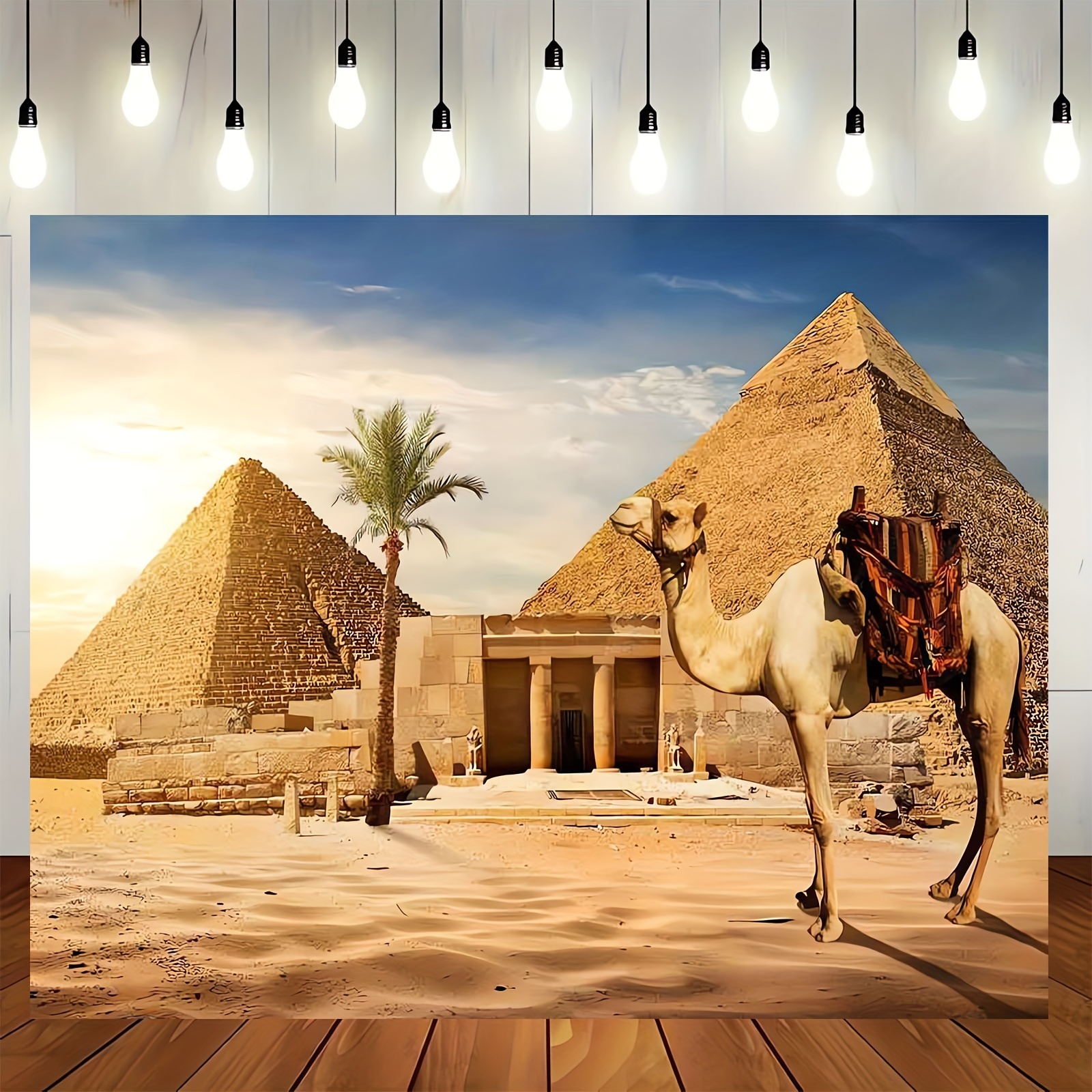 1pc pyramid backdrop     country egypt pyramid camel photography backdrop photo photography background props studio indoor decorations details 8