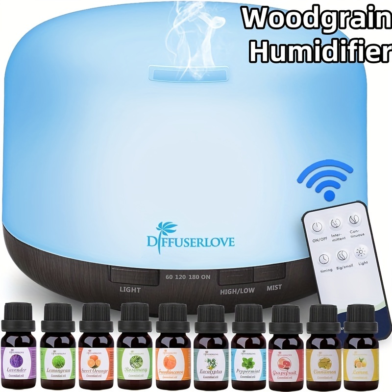 

7 Colors 500ml Essential Oil Diffuser Aroma Diffuser Mist Humidifier Led With Timer For Home Office Bedroom