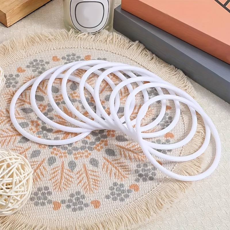 SUPVOX 12pcs Dreamcatcher Hoop Rings - Plastic Macrame Rings For DIY Crafts, Assorted Sizes (25cm)