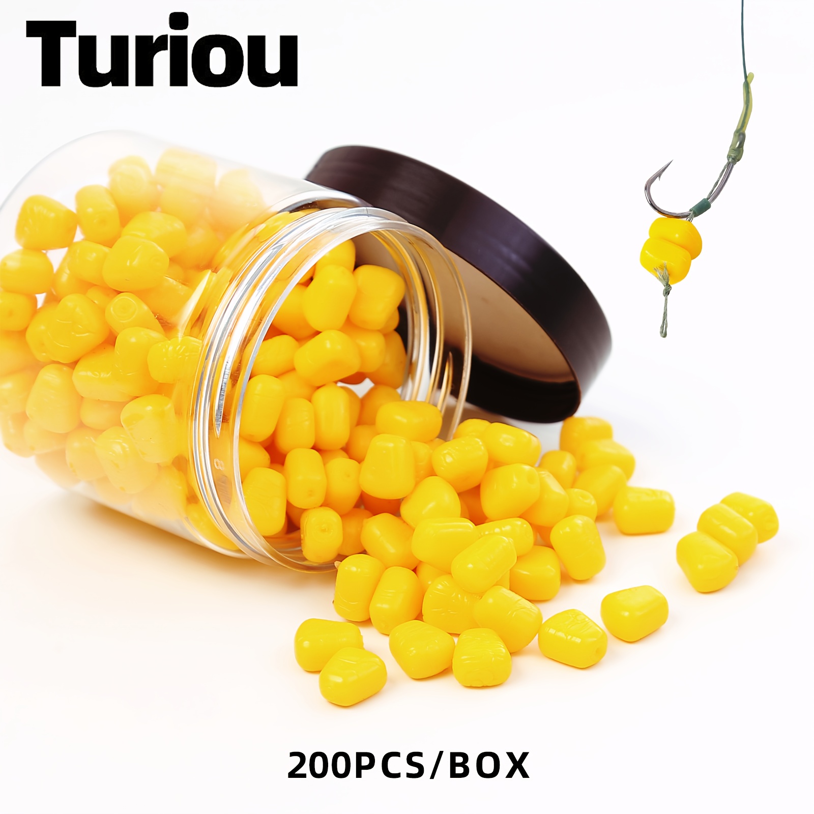 200pcs Bottle Corn Soft Bait Floating Beads Simulation Corn Fake Bait Suitable For Long Casting Carp Grass Carp Carp