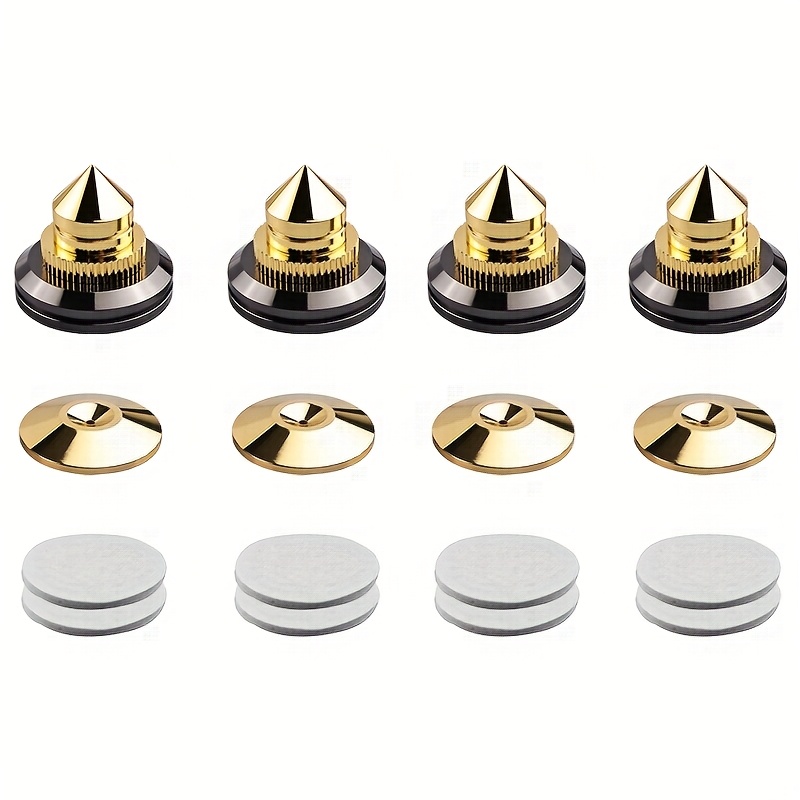 Image of Yytcg 4 Sets Speakers Stand Feet Foot Pad Pure Copper Gold Loudspeaker Box Spikes Cone Floor Foot Nail M28*28*25