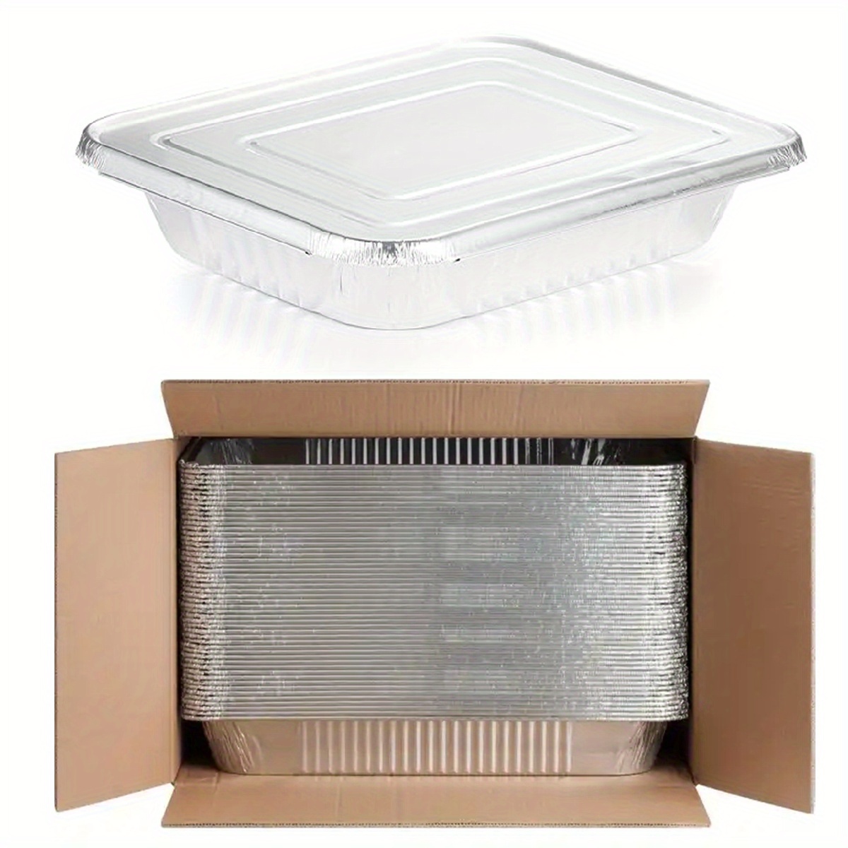 Temu – TEMU 50pcs Disposable 9 X 13 Aluminum Foil Pans With Lids Half Size Table Bakeware – Cookware Perfect For Baking Cakes, Bread,