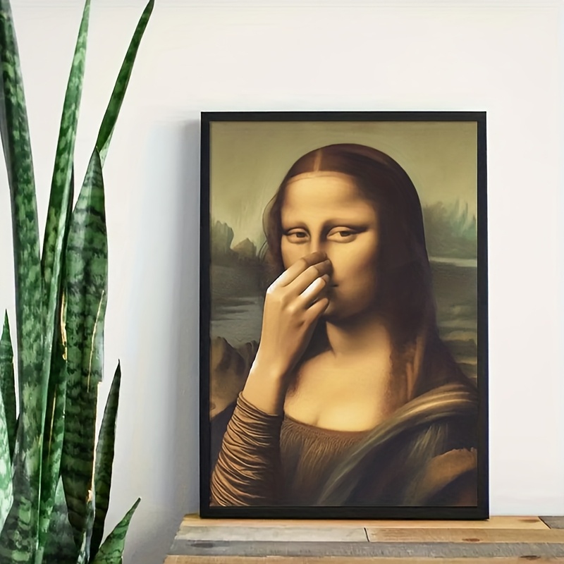 E-shop Lustige Badezimmer Wandkunst – Rahmenlose Leinwanddruck mit humorvollem Nasen-Stupsen-Design, Vintage-inspirierte Dekoration für Zuhause, Büro,