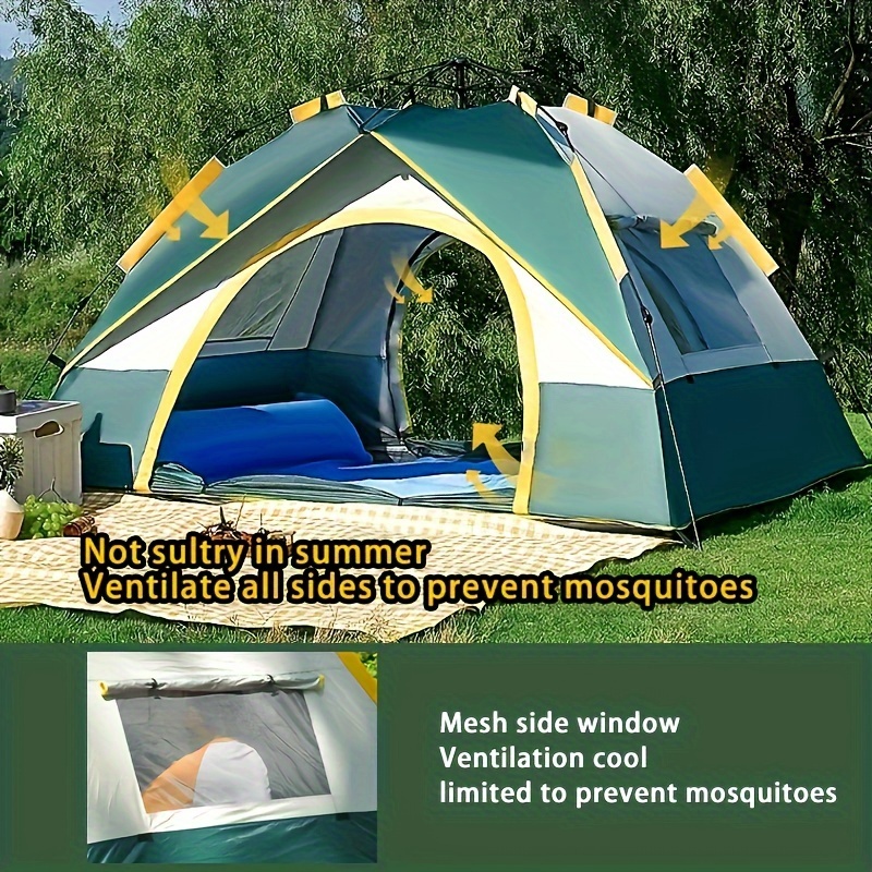 

Quick Setup Waterproof Camping Tent - Portable Fiberglass Frame, Uv & Rain Protected For Hiking & Christmas Gift