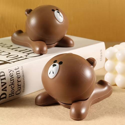 1pc waterproof abs plastic phone holder with decorative teddy multifunctional desktop stand for home and office use ideal for holidays christmas and birthday gifts gift for occasions teddy durable holder