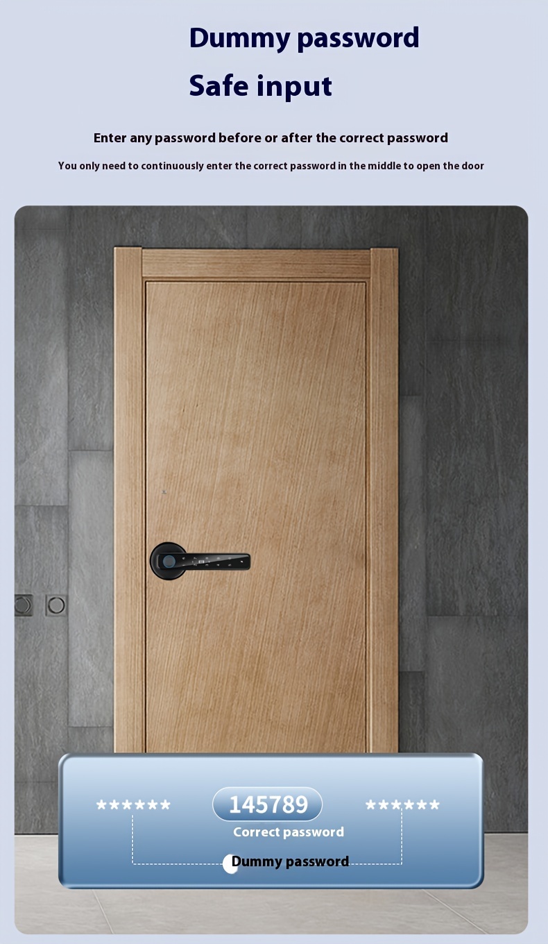 Serrure à empreinte digitale et mot de passe, serrure de porte électronique intelligente pour la maison et le bureau, installation facile sans perçage, lecteur de carte électronique à empreinte digitale et mot de passe